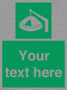 Custom sign Safe condition Davit-launched liferaft